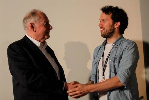 Ricard Williams presents the 24th McLaren Award to Mikey Please (Amy Muir/EIFF)