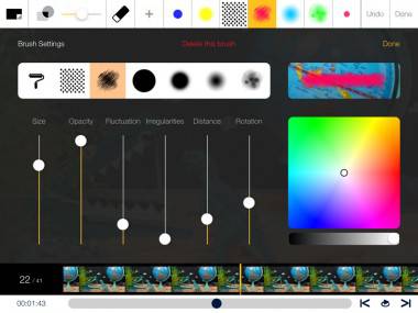 Brush options for digital drawing in StopMo Studio