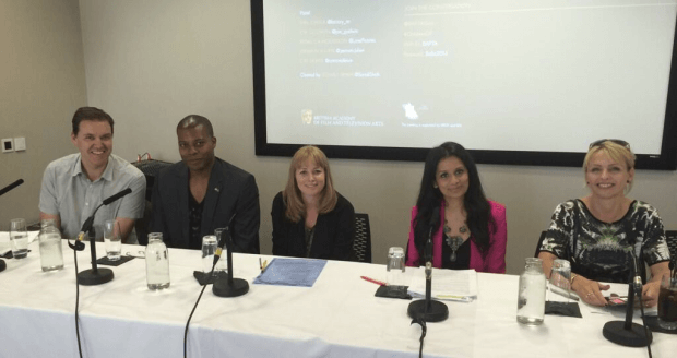 The panel (minus Joe Godwin) L-R Phil Chalk, Jermain Julien, Rebecca Hodgeson, Sonali Shah, Cat Lewis