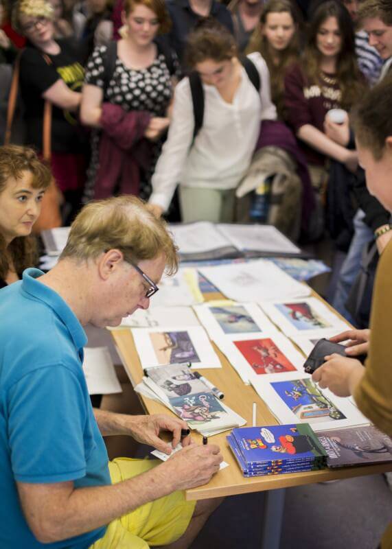 Bill Plympton doing sketches for all who attended his screening