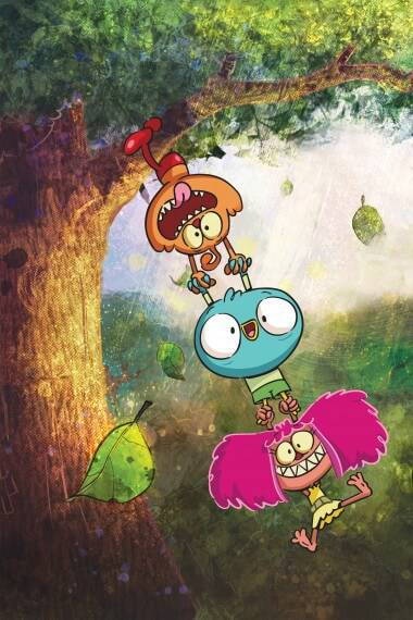 Pictures (Top-Bottom) Foo, Harvey and Fee in the new animated series, Harvey Beaks, coming to Nickelodeon in the 2015-16 season.