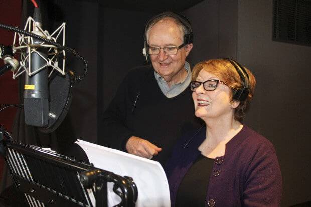 Strictly embargoed until Monday 3rd August 2015: Jim Broadbent and Brenda Blethyn at the Ethel & Ernest Voice Record
