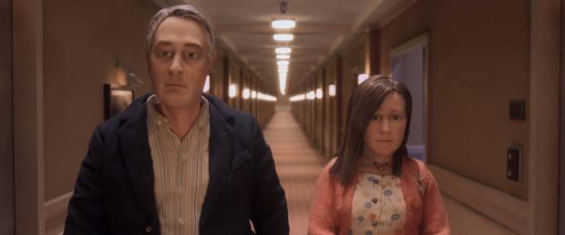 David Thewlis voices Michael Stone and Jennifer Jason Leigh voices Lisa Hesselman in the animated stop-motion film, ANOMALISA, by Paramount Pictures