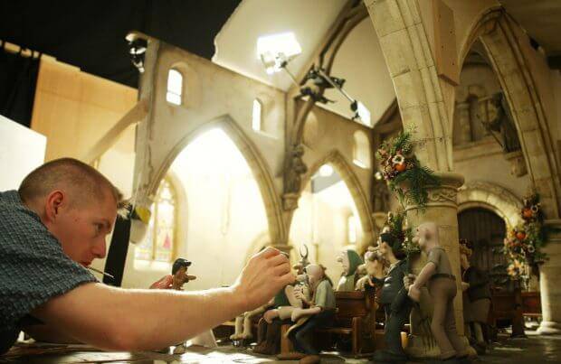 Merlin Crossingham animating Wallace and Gromit: The Curse of the Were-Rabbit(2005)