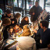 Pop up comic & book shop in the foyer