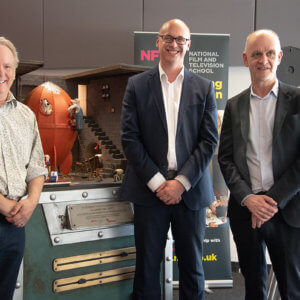 Nick Park with NFTS Director Jon Wardle & Julian Nott