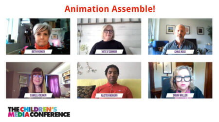 Animation Assemble! Panel (clockwise): Beth Parker, Kate O'Connor (Animation UK), Chris Rose (Nickelodeon), Sarah Muller (BBC Children's), Alister Morgan (Acamar Films), Camilla Deakin (Lupus Films)