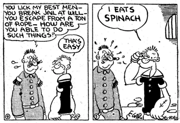An early Popeye Comic, now in the public domain – June 26, 1931