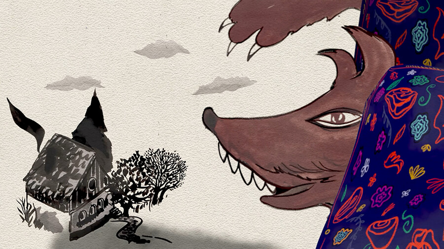 The wolf represents the dangers faced by children left at home while parents worked long hours &mdash; fear, poverty, and the constant threats that shaped childhood. It also symbolises the strength and survival mindset developed across generations.