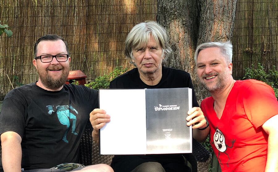 Tomasz Leśniak, Tadeusz Baranowski, and Wojtek Wawszczyk with storyboard in 2019 (Image credit: Wojtek Wawszczyk)